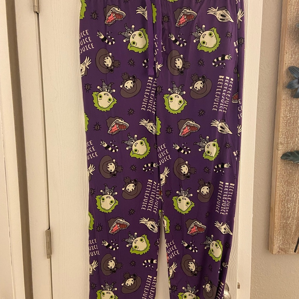 Pajama Pants with Beetlejuice Character Print
